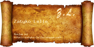 Zatyko Lelle névjegykártya